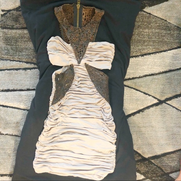 Bebe Kardashian Laser-Cut Leather Bodycon Dress XS - Picture 6 of 11